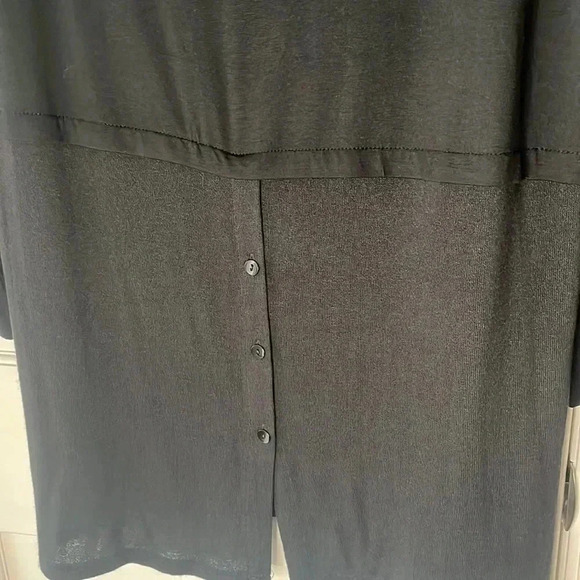 NWT JJill Stretch Knit Long Tunic Top Womens XL Petite Black Lagenlook Comfort - Picture 5 of 17